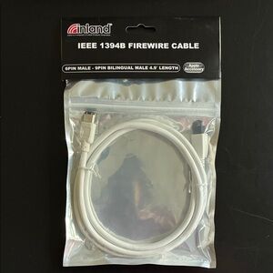 White IEEE 1394B Firewire Cable